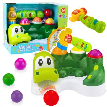 LEAN TOYS Arcade Game Ball Knocker Slide Hammer Interactive Crocodile