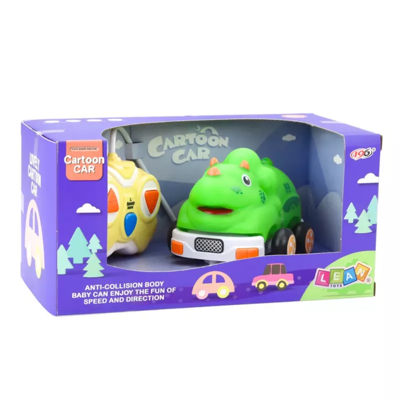 LEAN TOYS valdomas automobilis vaikams Dinozauras žalias