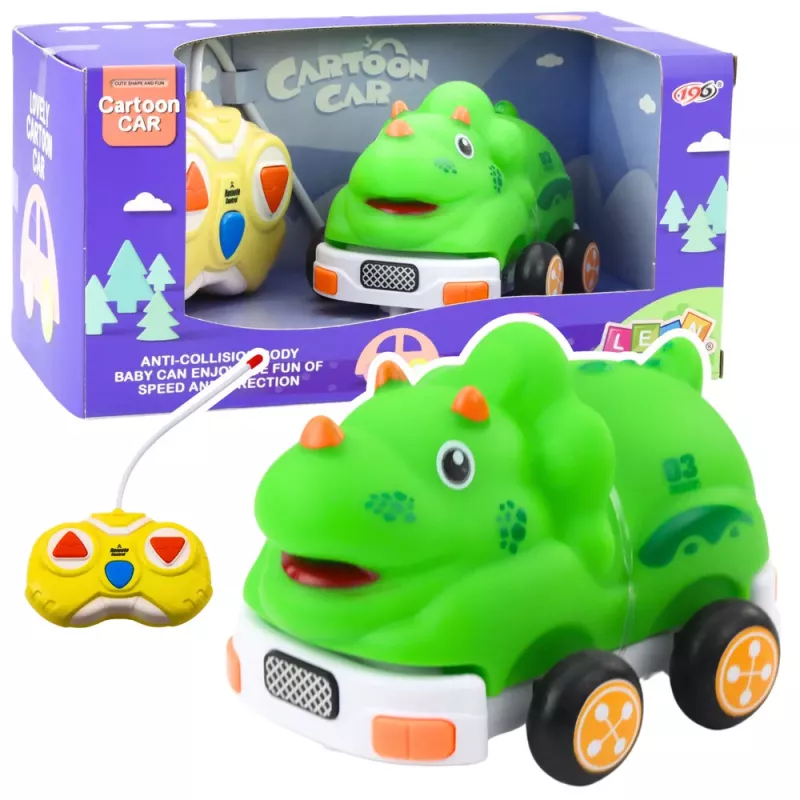 LEAN TOYS valdomas automobilis vaikams Dinozauras žalias