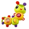 LEAN TOYS Interaktyvus sensorinis vikšras su muzikiniu barškučiu ir dantukų dygimo žaisliuku, besisukantis 360°