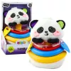LEAN TOYS Sensorinis žaislas Tumbler Panda Pyramid Rocking Teethers Rattle