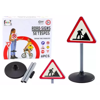LEAN TOYS Didelis kelio darbų įspėjamasis ženklas edukacinis 70 cm
