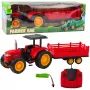 LEAN TOYS RC valdomas ūkinis traktorius su priekaba Raudonas