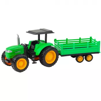 LEAN TOYS RC Green Remote Controlled Farm Tractor With Trailer