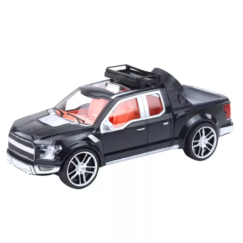 LEAN TOYS Visureigio automobilio, juodo vilkiko ir raudono sportinio automobilio rinkinys 59 cm