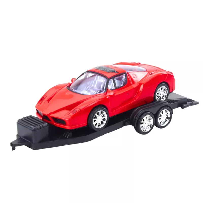 LEAN TOYS Visureigio automobilio, juodo vilkiko ir raudono sportinio automobilio rinkinys 59 cm