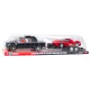 LEAN TOYS Visureigio automobilio, juodo vilkiko ir raudono sportinio automobilio rinkinys 59 cm
