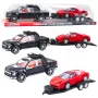 LEAN TOYS Visureigio automobilio, juodo vilkiko ir raudono sportinio automobilio rinkinys 59 cm