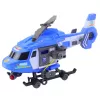LEAN TOYS Policijos sraigtasparnis su kablys ir neštuvais, šviesos ir garsai, mėlynas, 1:16