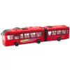 LEAN TOYS Artikuliuotas autobusas su atsidarančiomis durimis, šviesomis ir garsais – raudonas 1:16