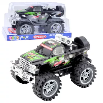 LEAN TOYS King Rear-Wheel Drive Off-Road Vehicle Green and Black 27cm