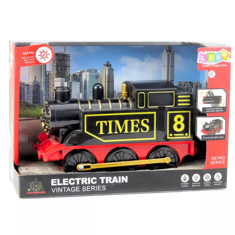 LEAN TOYS Classic Retro Electric Locomotive su Šviesomis ir Garsais