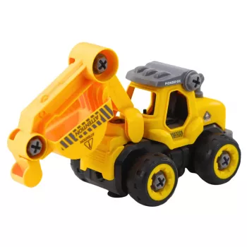 LEAN TOYS nuotoliniu valdymu varžtų suktuvas RC ekskavatorius geltonas 2in1