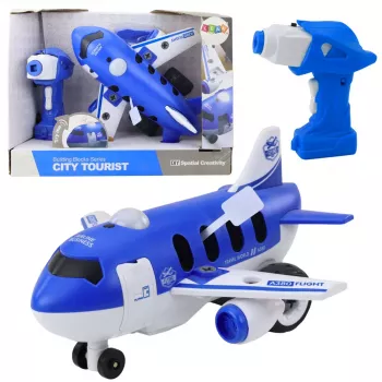 LEAN TOYS Remote Controlled Screwdriver RC Plane Blue 2in1