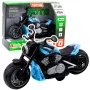 LEAN TOYS elektrinis motociklas su variklio garsais, LED šviesomis ir garsais, mėlynas