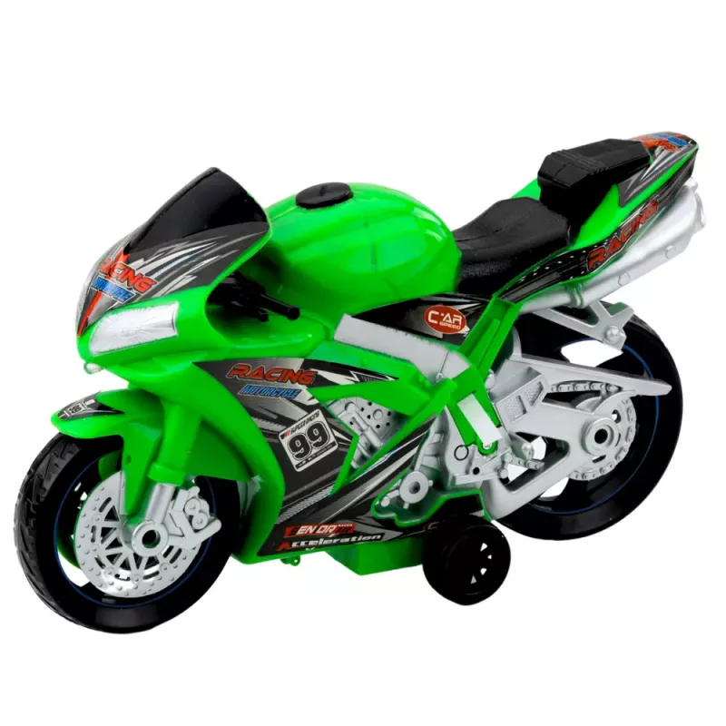 LEAN TOYS Racing Bike Racer Drive Lights Sounds Green