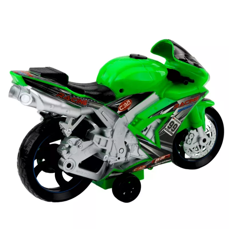 LEAN TOYS Racing Bike Racer Drive Lights Sounds Green