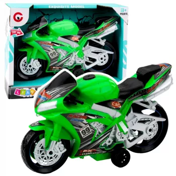 LEAN TOYS Racing Bike Racer Drive Lights Sounds Green