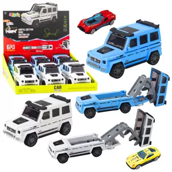 LEAN TOYS Visureigis Metalinis Slėptuvės Automobilis Šviesa Garsas Baltas Mėlynas