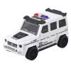 LEAN TOYS Policijos visureigis su inercine pavara, atidaromu bagažinės dangčiu, baltas