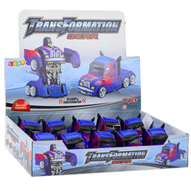 LEAN TOYS Truck Auto Robot 2in1 Drive Red Patterns Blue