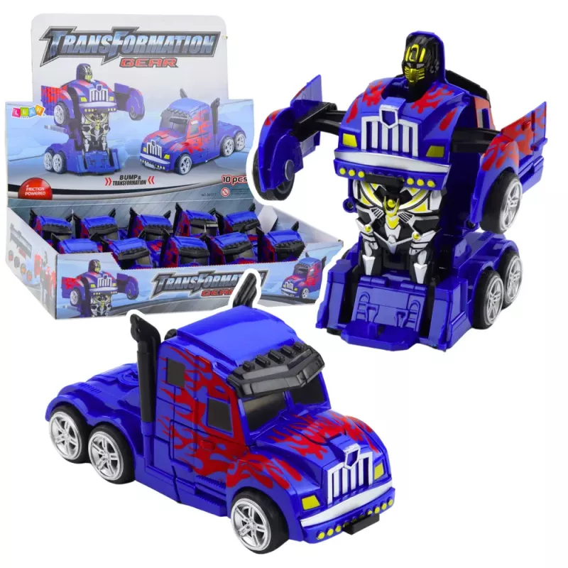 LEAN TOYS Truck Auto Robot 2in1 Drive Red Patterns Blue