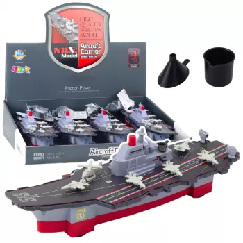 LEAN TOYS Lėktuvnešis Karinis Laivas su Vandens Efektu Kibiras Piltuvas