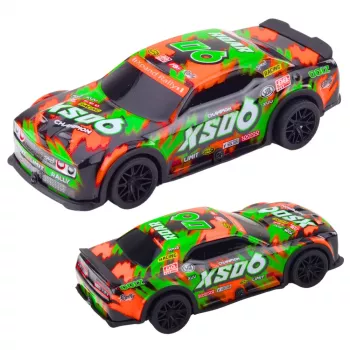 LEAN TOYS XS06 lenktyninis automobilis su šviesomis ir garsais, oranžinis mėlynas