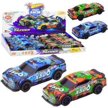 LEAN TOYS XS06 lenktyninis automobilis su šviesomis ir garsais, oranžinis mėlynas