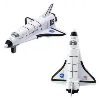 LEAN TOYS Spaceship Metal Pull-Back Drive White Markings