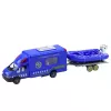 LEAN TOYS Policijos gelbėjimo automobilis, valtis, sunkvežimis, sraigtasparnis mėlynas rinkinys