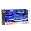 LEAN TOYS Policijos gelbėjimo automobilis, valtis, sunkvežimis, sraigtasparnis mėlynas rinkinys