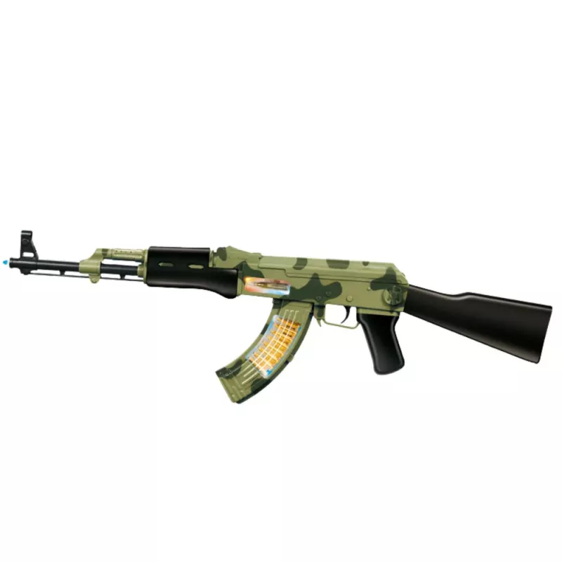 LEAN TOYS Military Camo Rifle su vibracija, šviesomis ir garsu, 70 cm