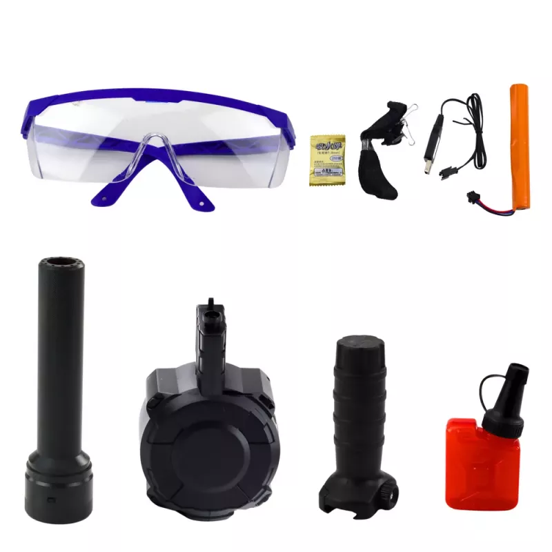 LEAN TOYS AK Riflė vandens rutuliukams su taikikliu ir akiniais 96cm