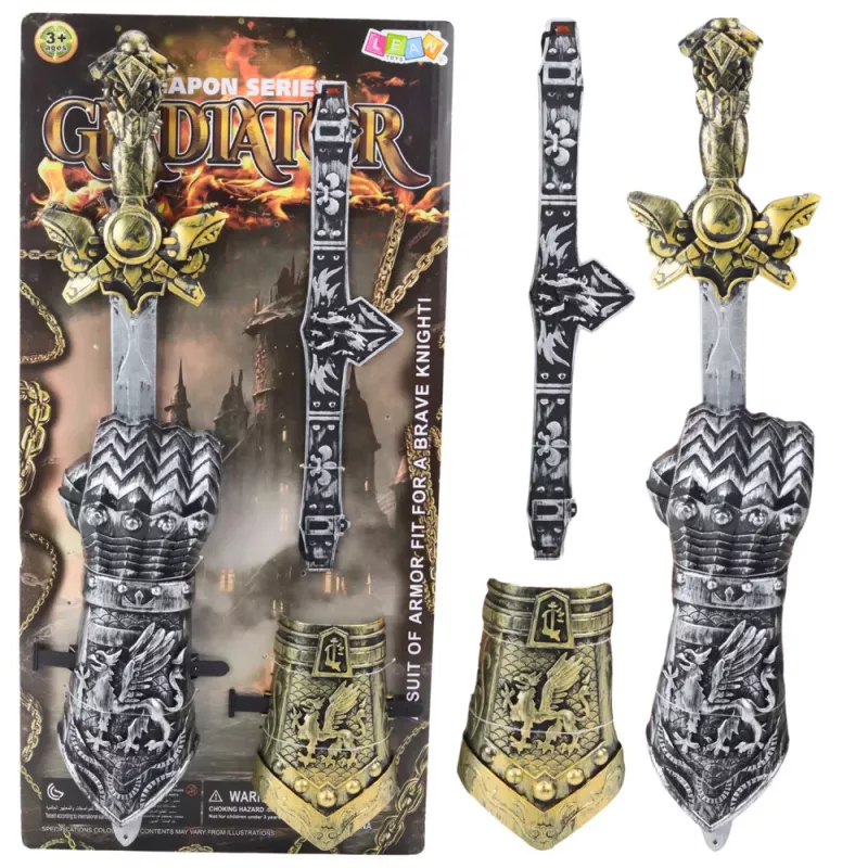 LEAN TOYS Knight Set Gladiator Sword Protectors Belt Decorated