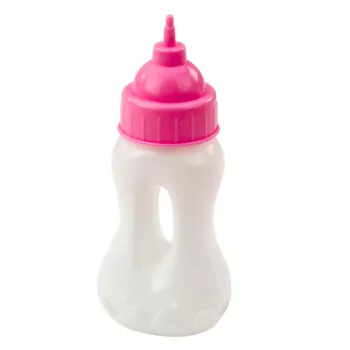 LEAN TOYS Baby Doll With Feeding Bottle Dress Powder Pink Sounds 30cm
