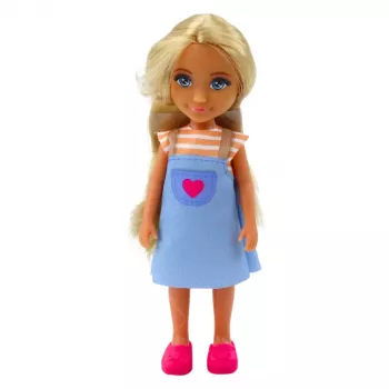 LEAN TOYS Ankiki Mini Lėlė su Komplektu su Krepšiu, Šuniukais, Kaulu