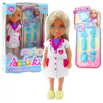 LEAN TOYS Ankiki Doctor Mini Doll Set su gydymo priedais