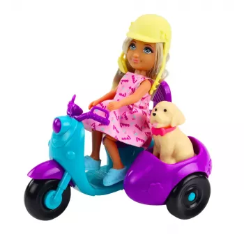 LEAN TOYS Ankiki Mini Doll on a Three-Wheeled Scooter Dog Set