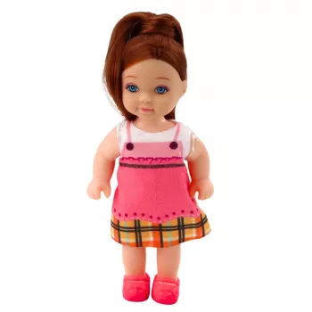 LEAN TOYS Mini lėlės rinkinys su dviem šuniukais, lova, dubenėliu ir buteliuku
