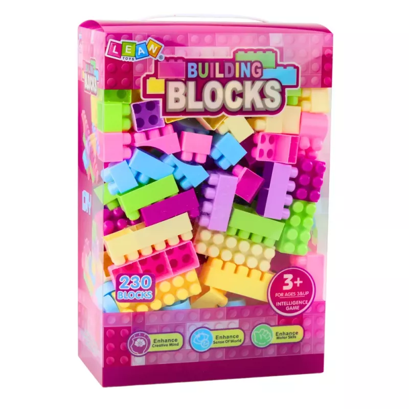 LEAN TOYS Building Blocks in Educational Box 230 Elements Wafle Mini