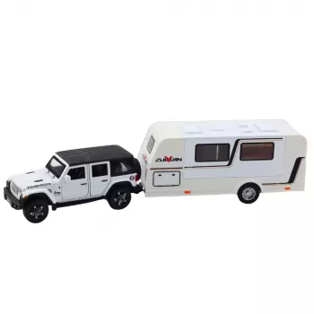 LEAN TOYS Visureigio ir kemperio komplektas Metalas Šviesos Garsai Baltas 1:32
