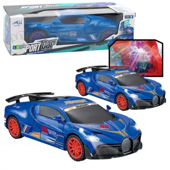 LEAN TOYS Sportinis automobilis su kliūčių jutikliu LED kamuoliu 360° sukimu šviesomis garsu mėlyna