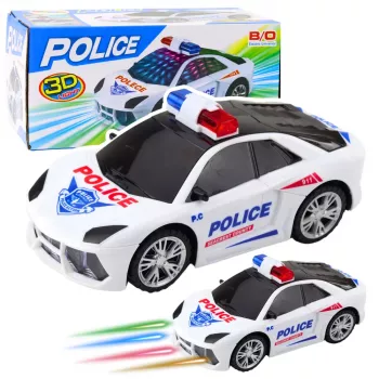LEAN TOYS Police Car Interactive Lights Sounds Police Car Sports White