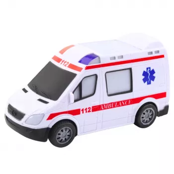LEAN TOYS Battery Operated Ambulance with Lights and Sounds - White