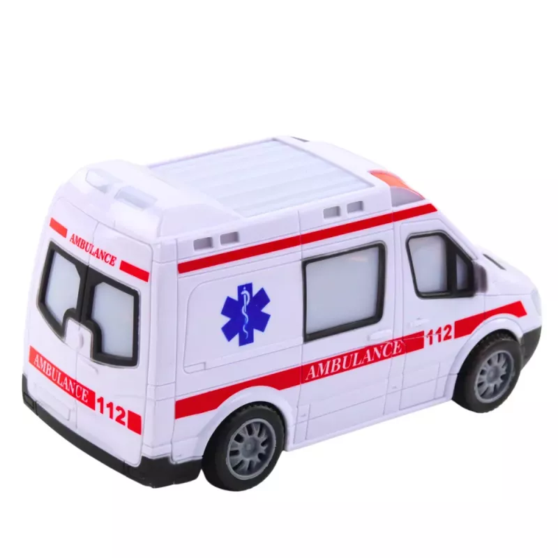 LEAN TOYS Battery Operated Ambulance with Lights and Sounds - White