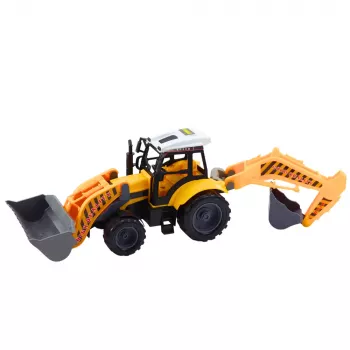 LEAN TOYS Didysis ekskavatorinis krautuvas Žemės ūkio ir statybų mobilus geltonas