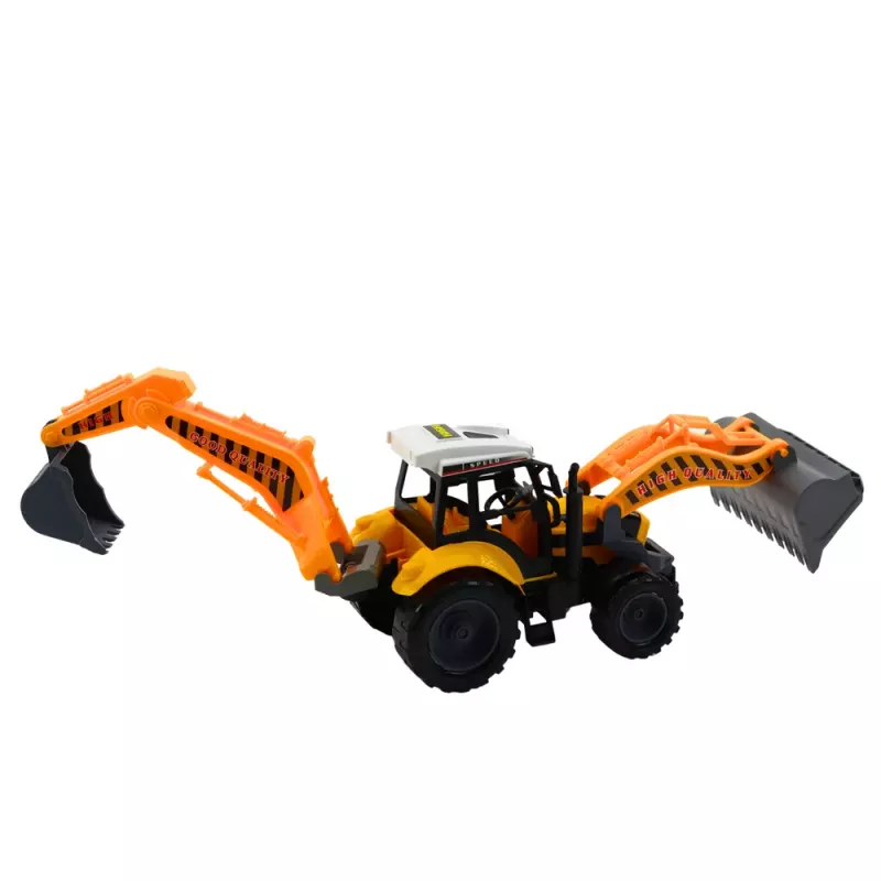 LEAN TOYS Didysis ekskavatorinis krautuvas Žemės ūkio ir statybų mobilus geltonas