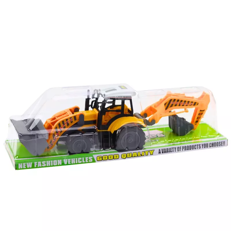 LEAN TOYS Didysis ekskavatorinis krautuvas Žemės ūkio ir statybų mobilus geltonas