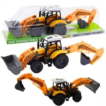 LEAN TOYS Didysis ekskavatorinis krautuvas Žemės ūkio ir statybų mobilus geltonas